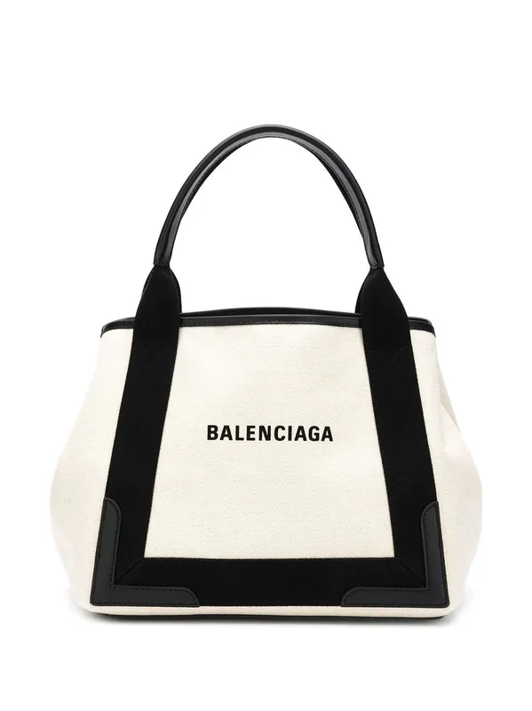 Navy Cabas Small Canvas Tote Bag - Balenciaga