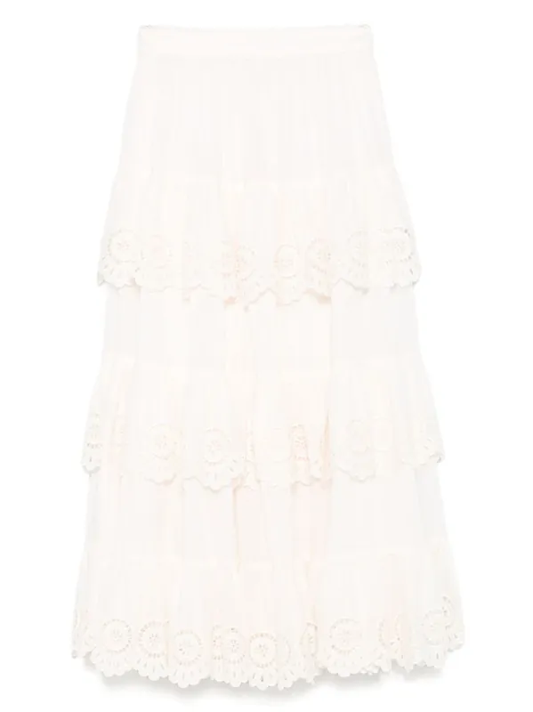 Lucky Embroidered Midi Skirt - Zimmermann
