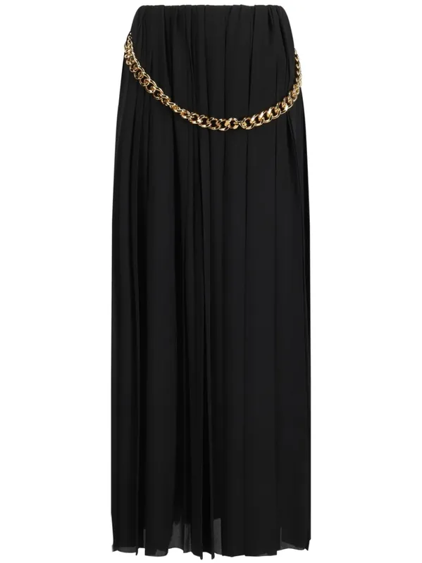 Chain Embellished Pleated Skirt - Balenciaga