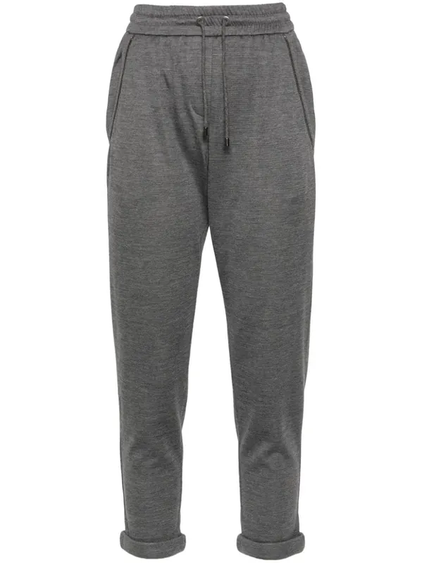Cotton And Silk Blend Sweatpants - Brunello Cucinelli