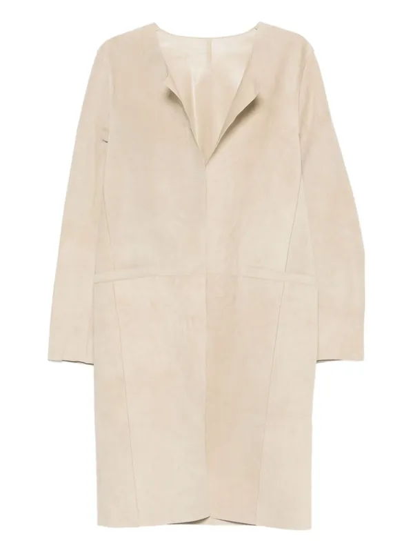 Suede Leather Coat - Toteme