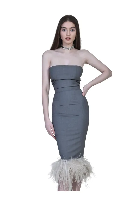 Co ord Era Longuette in Grey Cotton - The Archivia