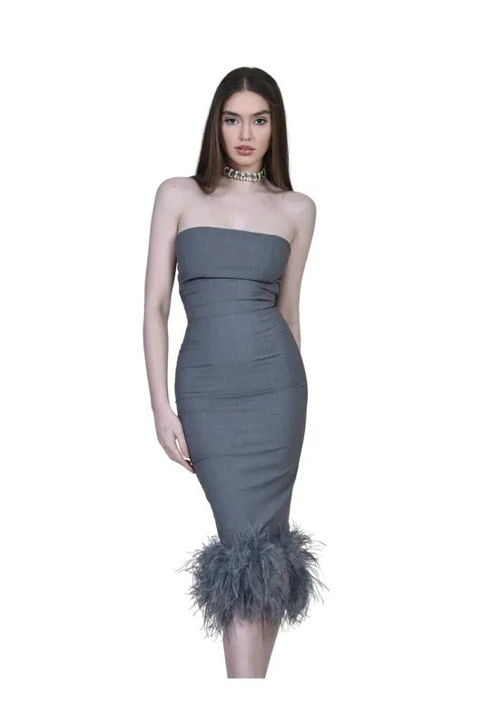 Co ord Era Longuette in Grey Cotton - The Archivia
