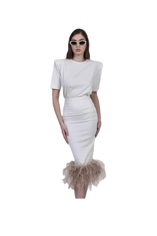 Co ord Gea Longuette in White Cotton - The Archivia