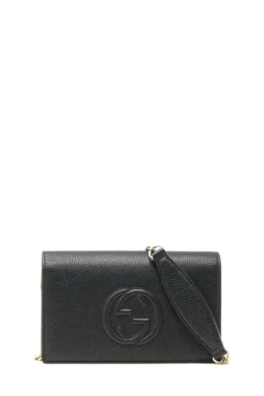 Soho Shoulder Bag in Black Leather - Gucci