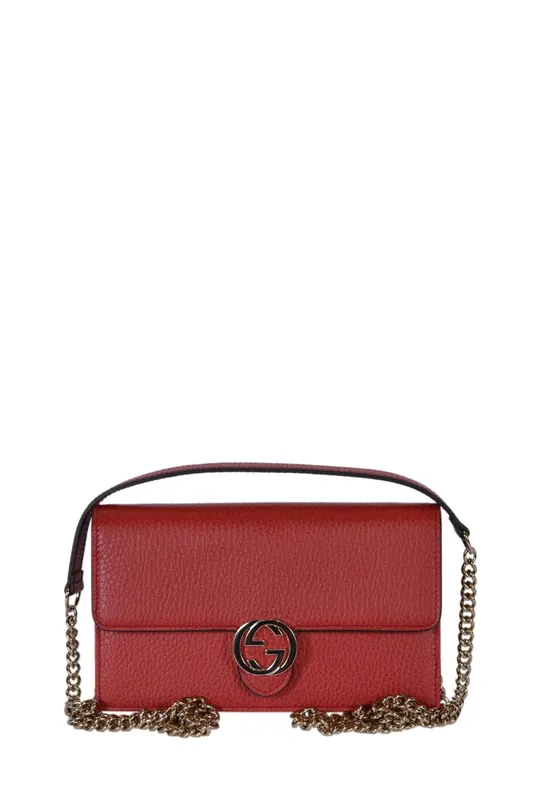 Interlocking shoulder bag GG small Red leather - Gucci