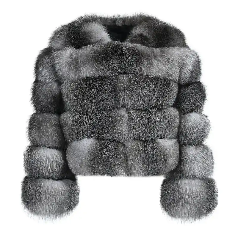Rouge Natural Grey Fox Fur Jacket - Wanan Touch