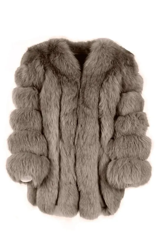 Paris Kaki Jacket in Fox Fur - Wanan Touch