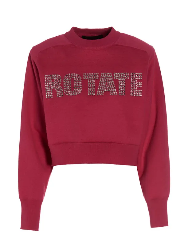 Firm Rhinestone Sweatshirt Fuchsia - Rotate