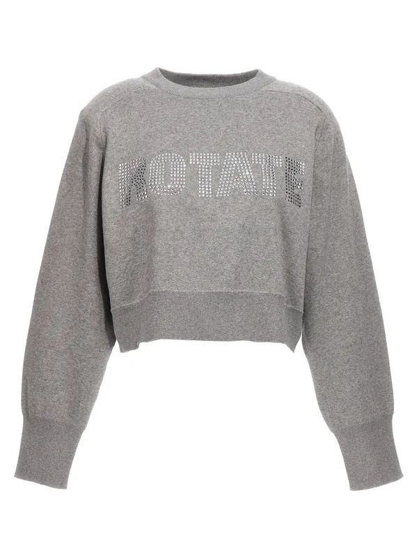 Firm Knit Cropped Sweaters And Cardigans Gray - Rotate