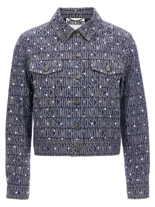 Logo Casual Jackets, Parka Blue - Moschino