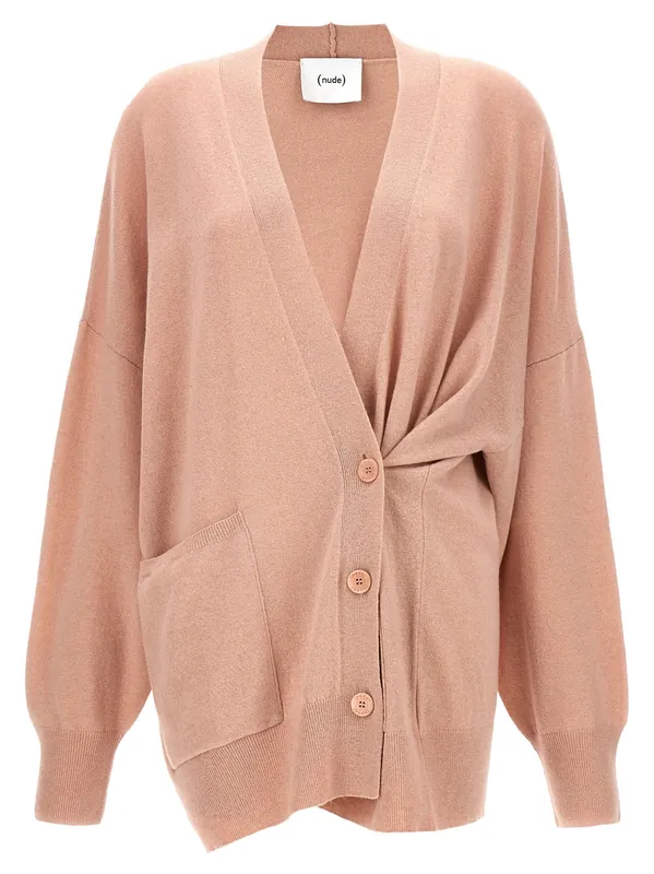 Oversize Cardigan Sweaters And Cardigans Pink - Nude