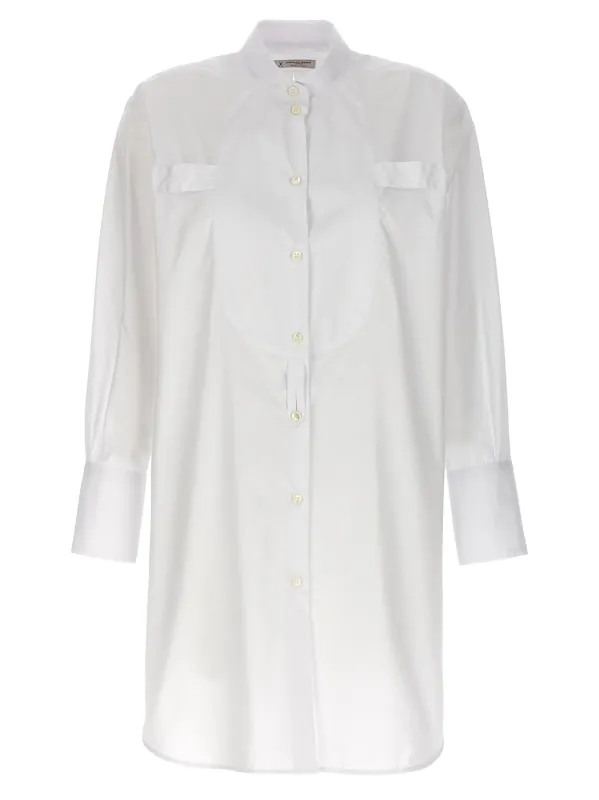 Long Plastron Tuxedo Shirt Shirt, Blouse White - Alberto Biani