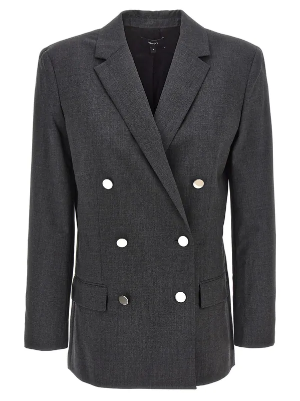 Boxy Blazer And Suits Gray - Theory