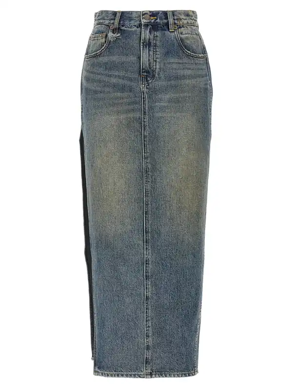 Devon Side Slit Skirts Blue - R13