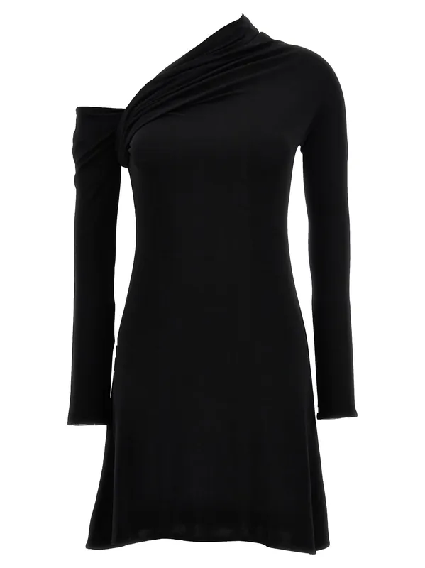 Twist Crepe Mini Dresses Black - Courrèges
