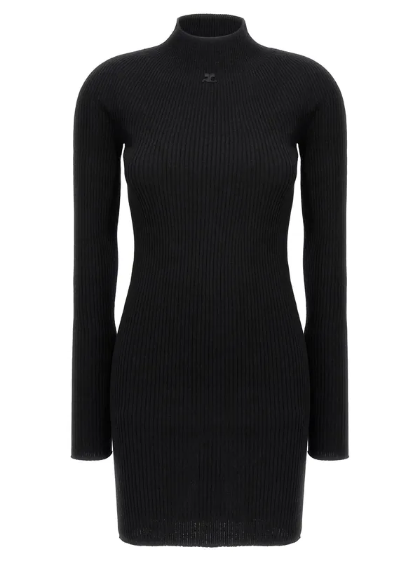 Solar Light Rib Dresses Black - Courrèges