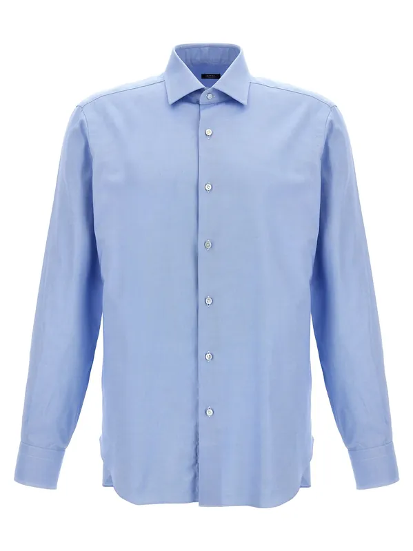 Cotton Shirt Shirt And Blouse Light Blue - Barba