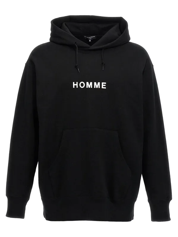 Logo Print Hoodie Sweatshirt Black - Comme Des Garçon