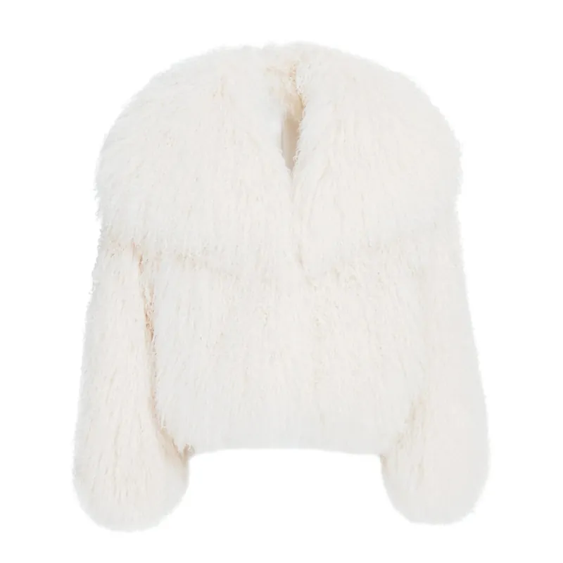 Loyenne White Coat in Lambskin - Wanan Touch