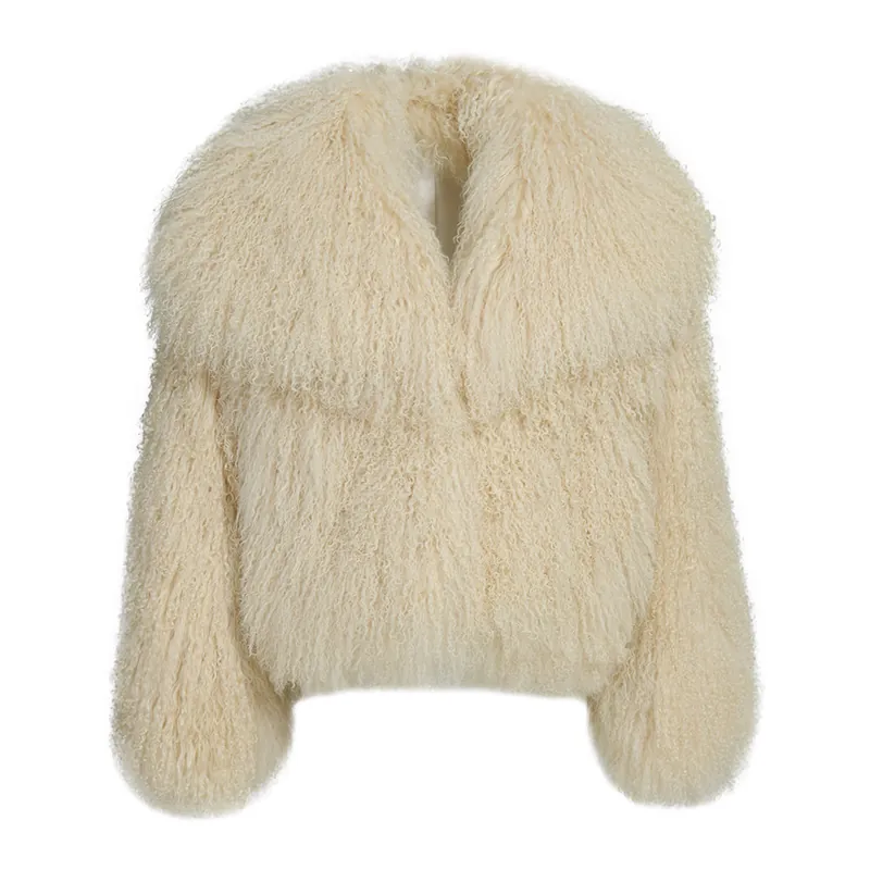 Loyenne Beige Coat in Lambskin - Wanan Touch