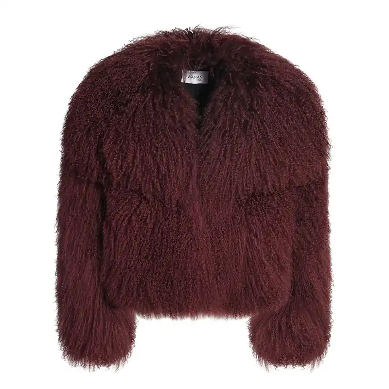 Loyenne Wine Red Coat in Lambskin - Wanan Touch