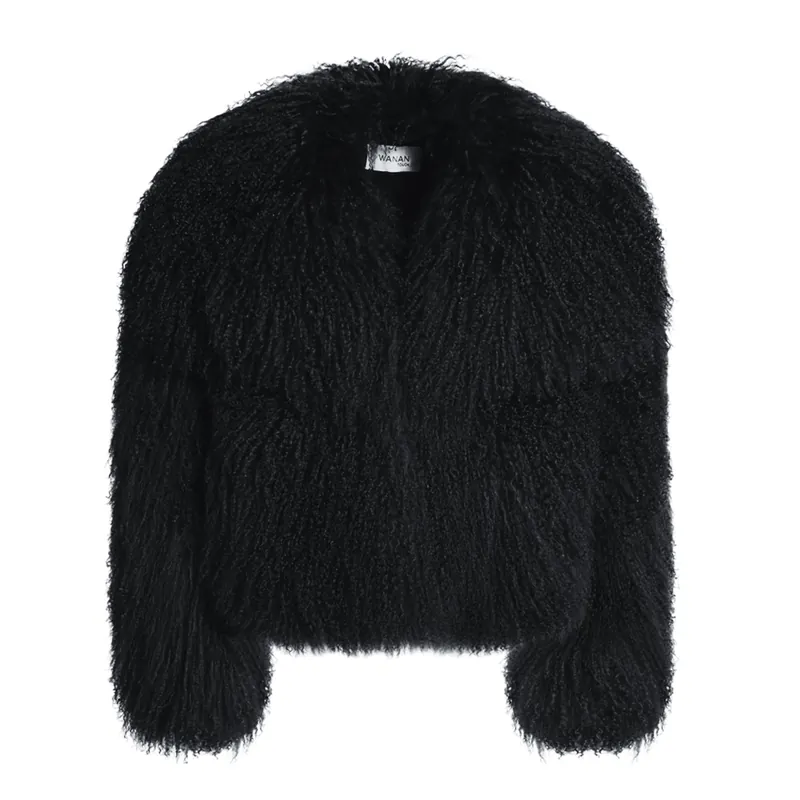 Loyenne Black Coat in Lambskin - Wanan Touch
