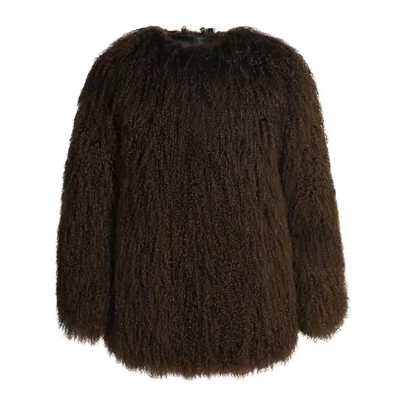 Lovley Brown Coat in Lambskin Fur - Wanan Touch