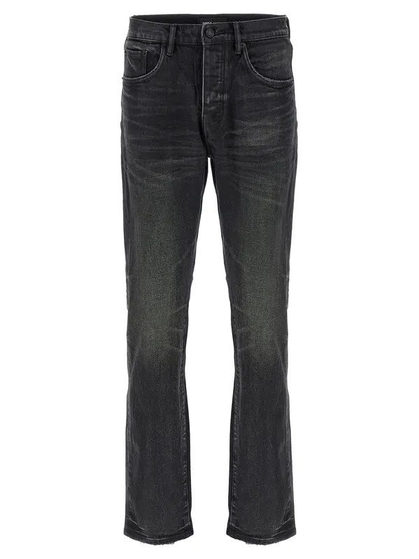 P005 Double Dip Coated Jeans Black - Purple Brand