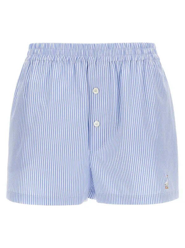 Poplin Shorts Bermuda And Short Light Blue - Moschino