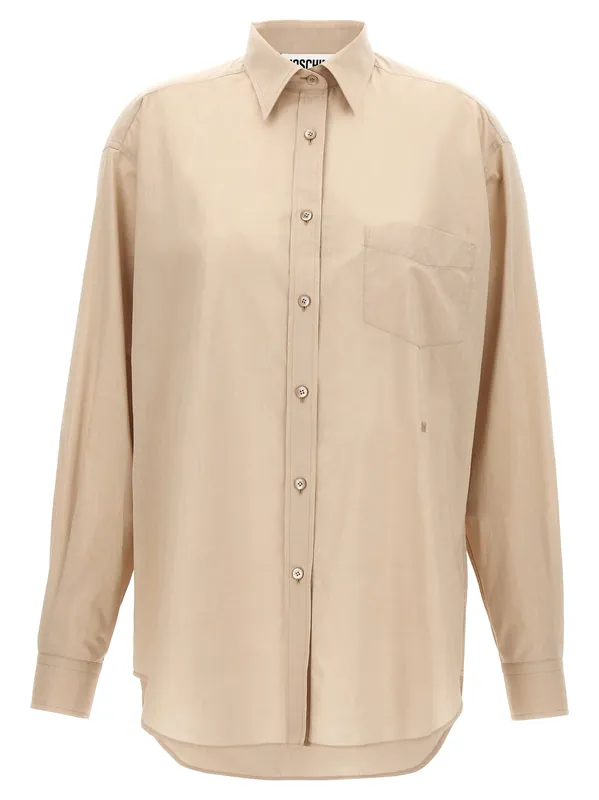Cotton Shirt Shirt, Blouse Beige - Moschino