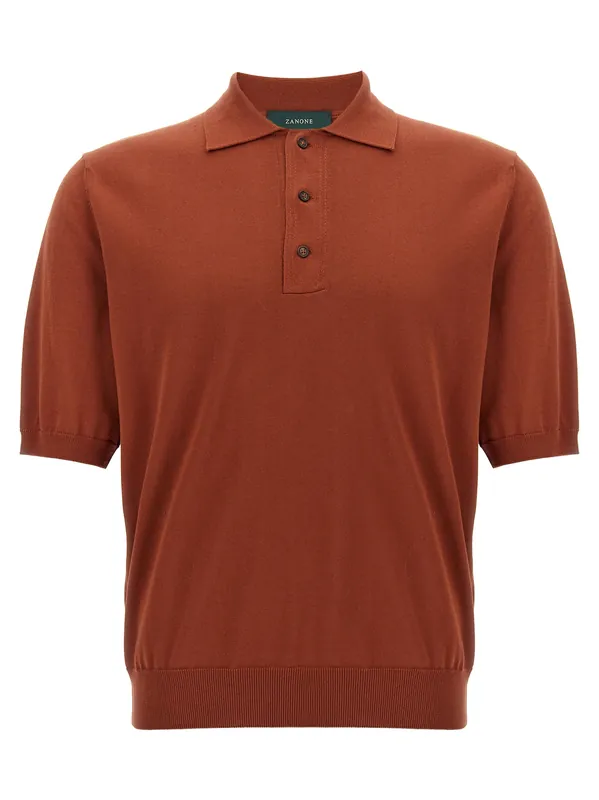 Cotton Shirt Polo Red - Zanone