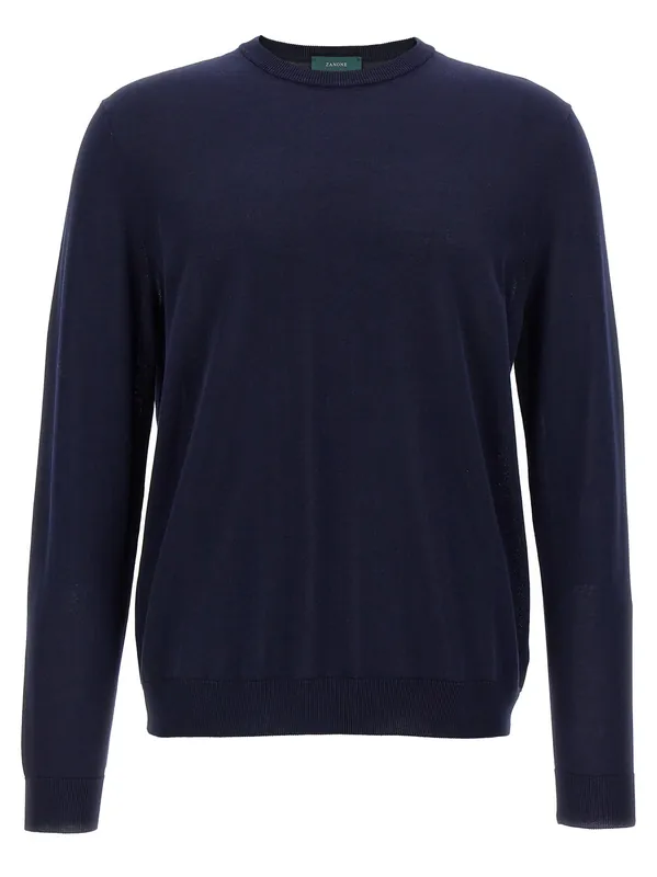 Cotton Sweater Sweaters And Cardigans Blue - Zanone