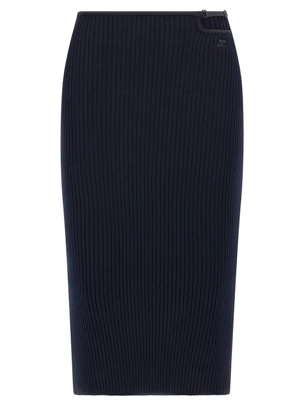 Loop Rib Knit Skirts Blue - Courrèges