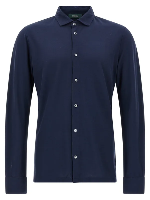 Ice Cotton Shirt Shirt And Blouse Blue - Zanone