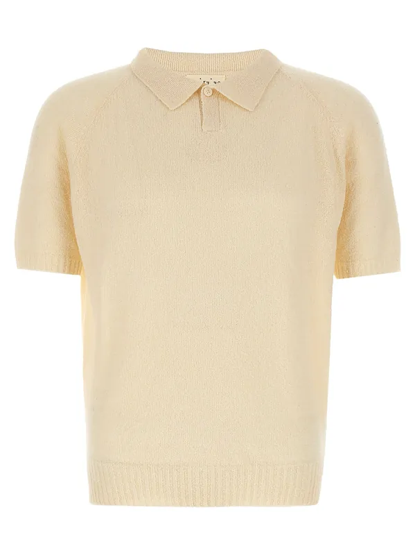 Bouclé Shirt Polo White - Ma'Ry'Ya