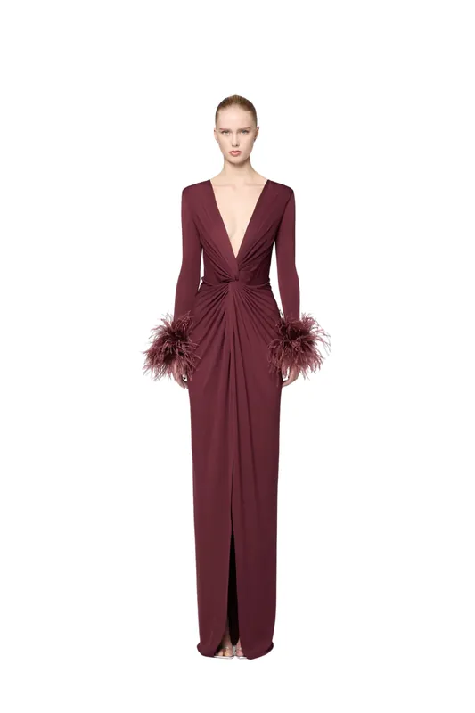 Amber Ares Bordeaux Dress - The Archivia