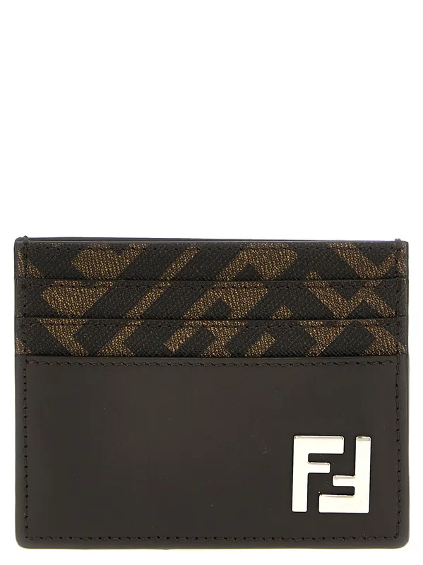 Squared Ff Wallets And Card Holders Brown - Fendi