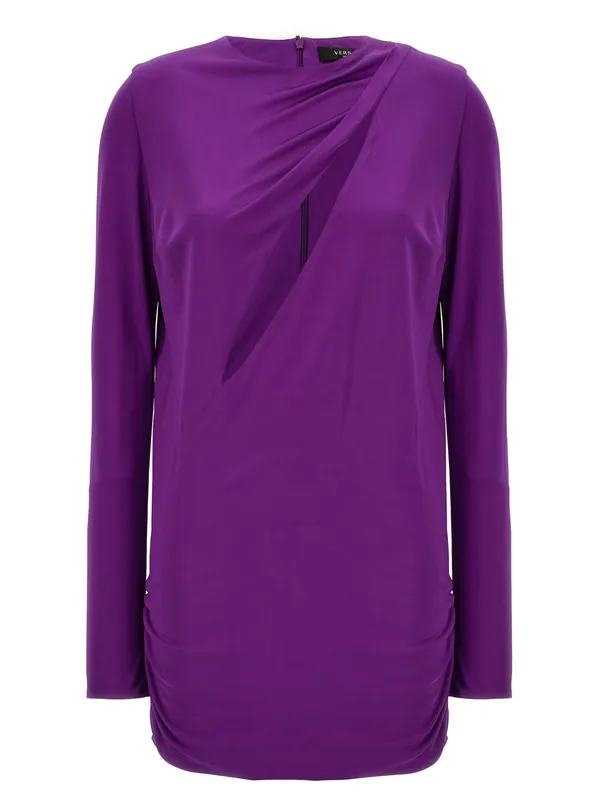 Cut Out Jersey Dress Dresses Purple - Versace