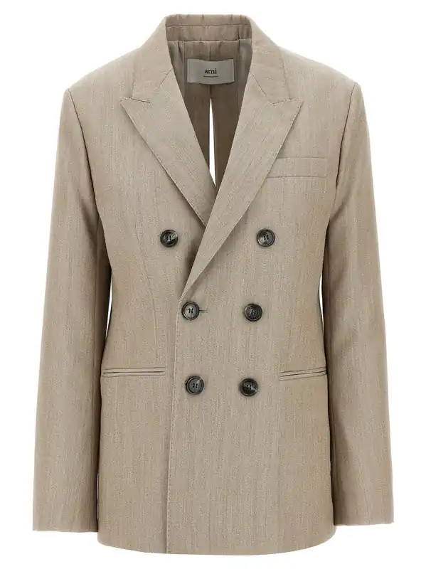 Maxi Split Blazer Blazers Beige - Ami Paris