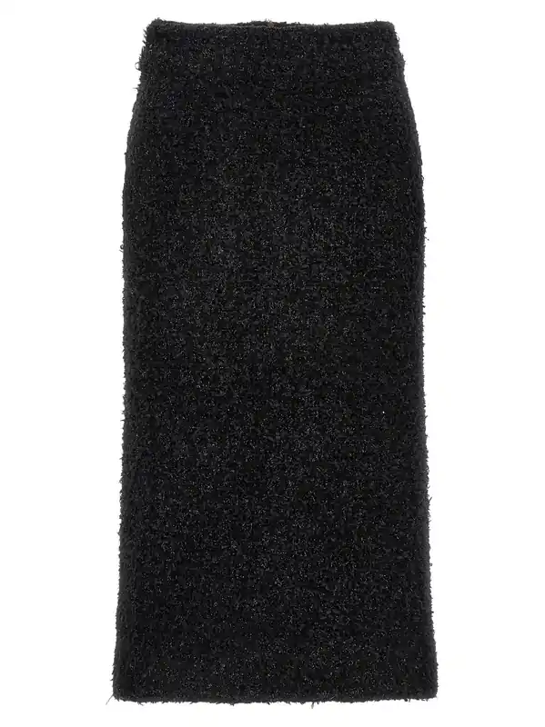 Tweed Midi Skirt Skirts Black - Balenciaga