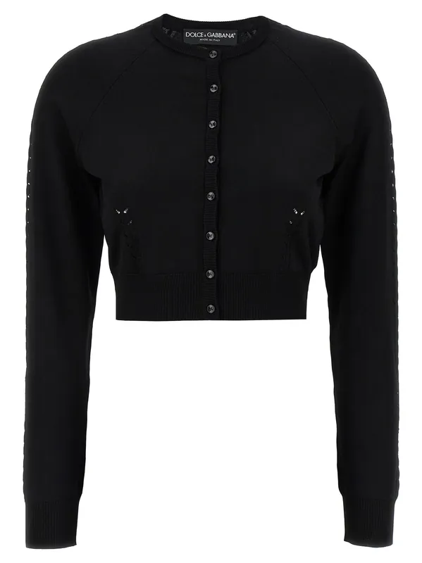 Viscose Cardigan Sweaters And Cardigans Black - Dolce & Gabbana