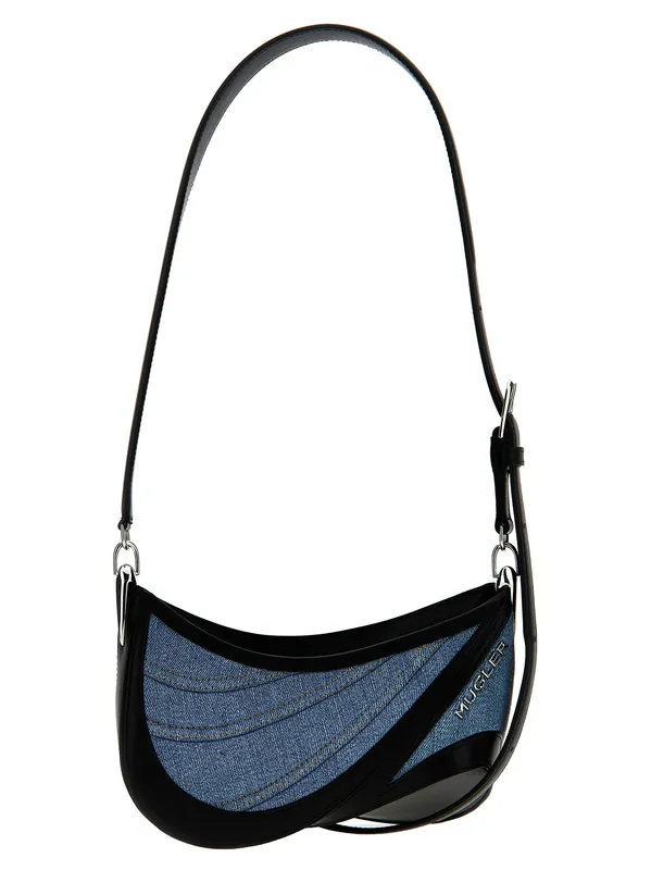 Small Denim Spiral Curve 01 Shoulder Bags Multicolor - Mugler