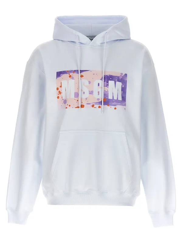 Camo Season Box Logo Sweatshirt White - MSGM