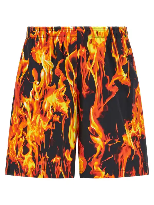 Black & Orange Fire Bermuda And Short Multicolor - Vetements
