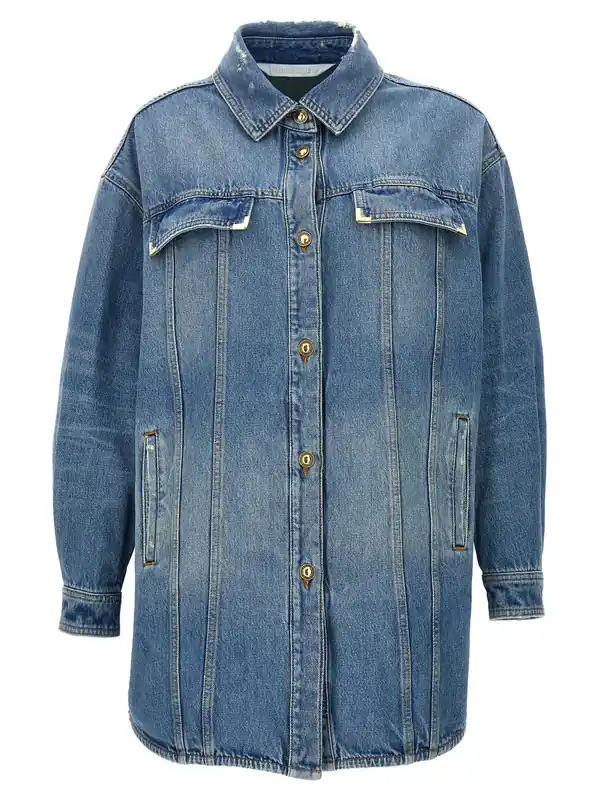 Washed Logo Casual Jackets And Parka Light Blue - Palm Angels