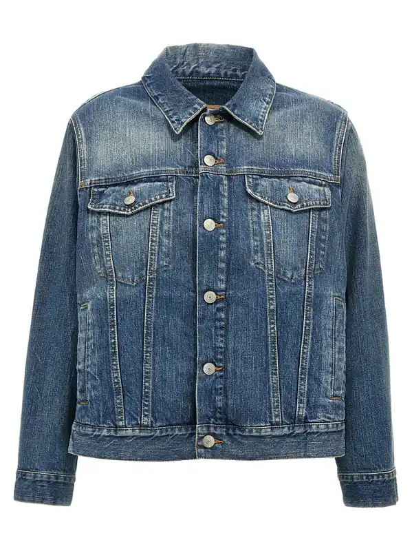 Layered Denim Jacket Puffer Jackets Blue - MM6 Maison Margiela