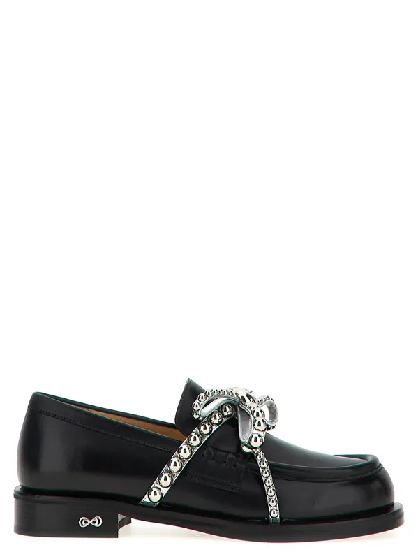 Crystal Studs Loafers Black - Mach & Mach