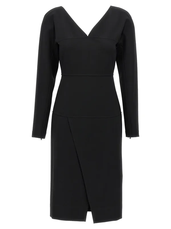 Techno Jersey Dress Dresses Black - Fendi