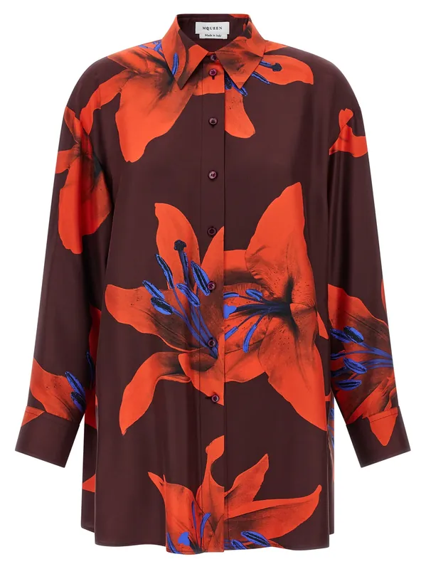 Flame Lily Shirt And Blouse Multicolor - Alexander McQueen